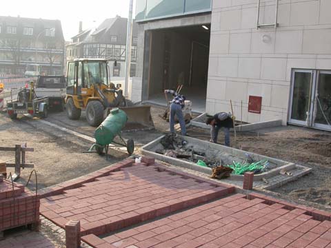 Friedrichstrae - Rmerstrae Worms, Betonpflaster Korngasse