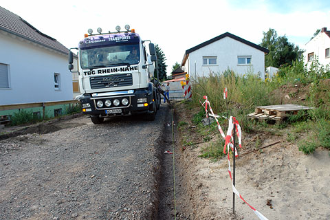 Betonfundament fr Bordsteine