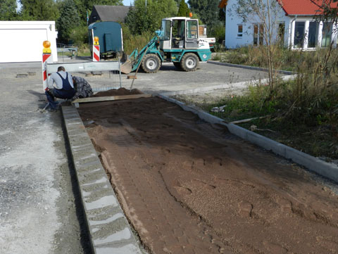 Vorbereitung Pflasterarbeiten